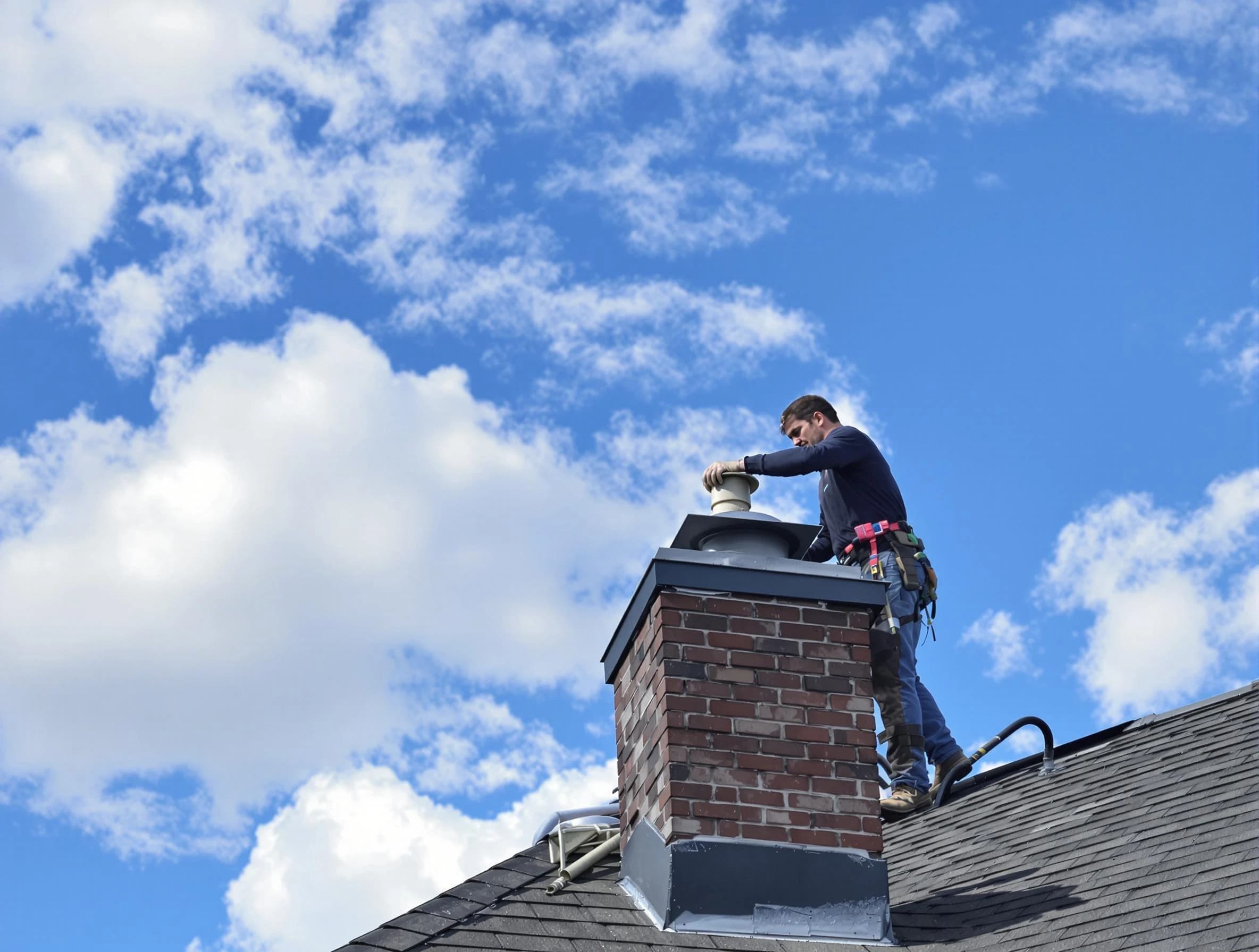 Oak Hill Chimney Sweep installing a sturdy chimney cap in Oak Hill, TN