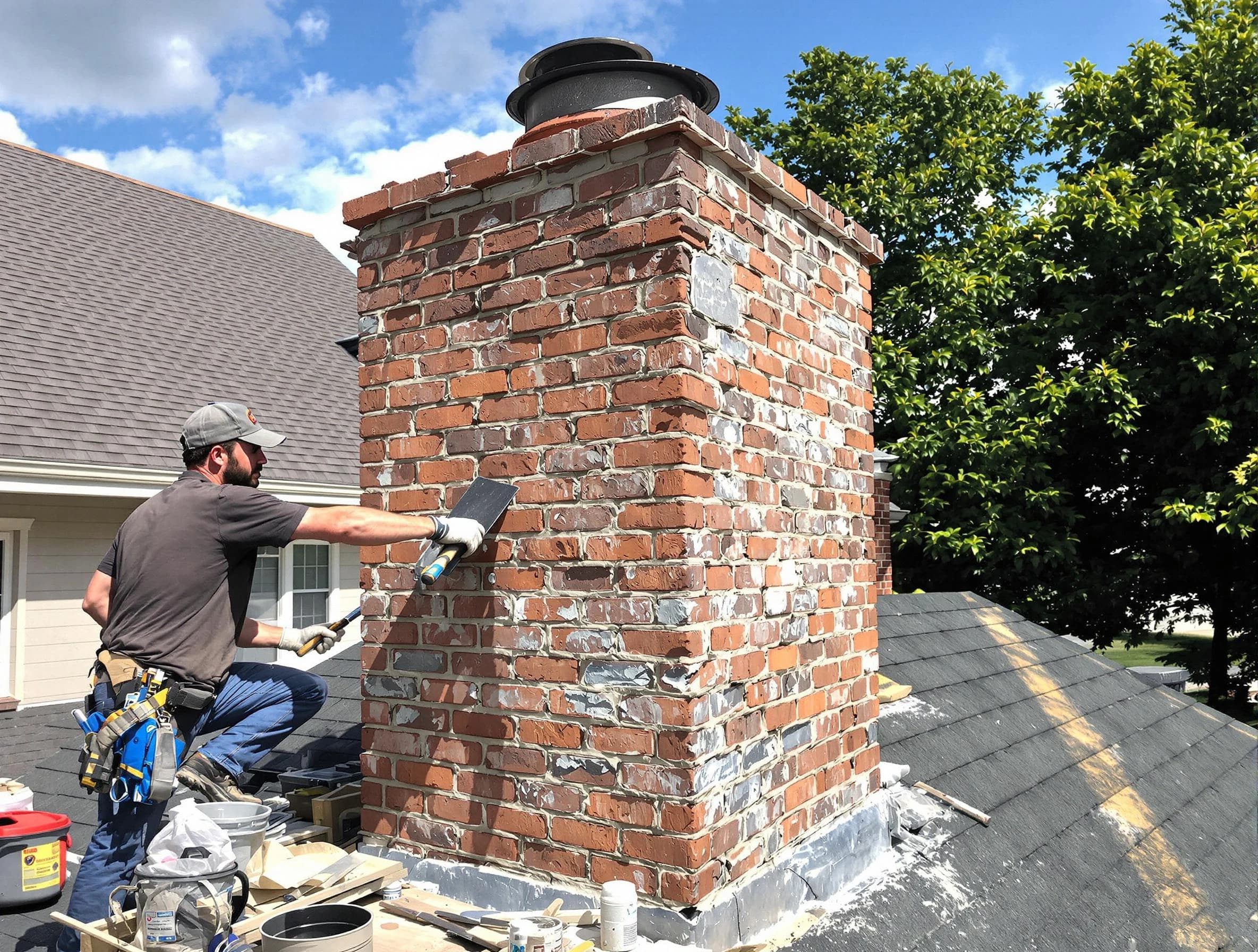 Completed chimney rebuild by Oak Hill Chimney Sweep in Oak Hill, TN
