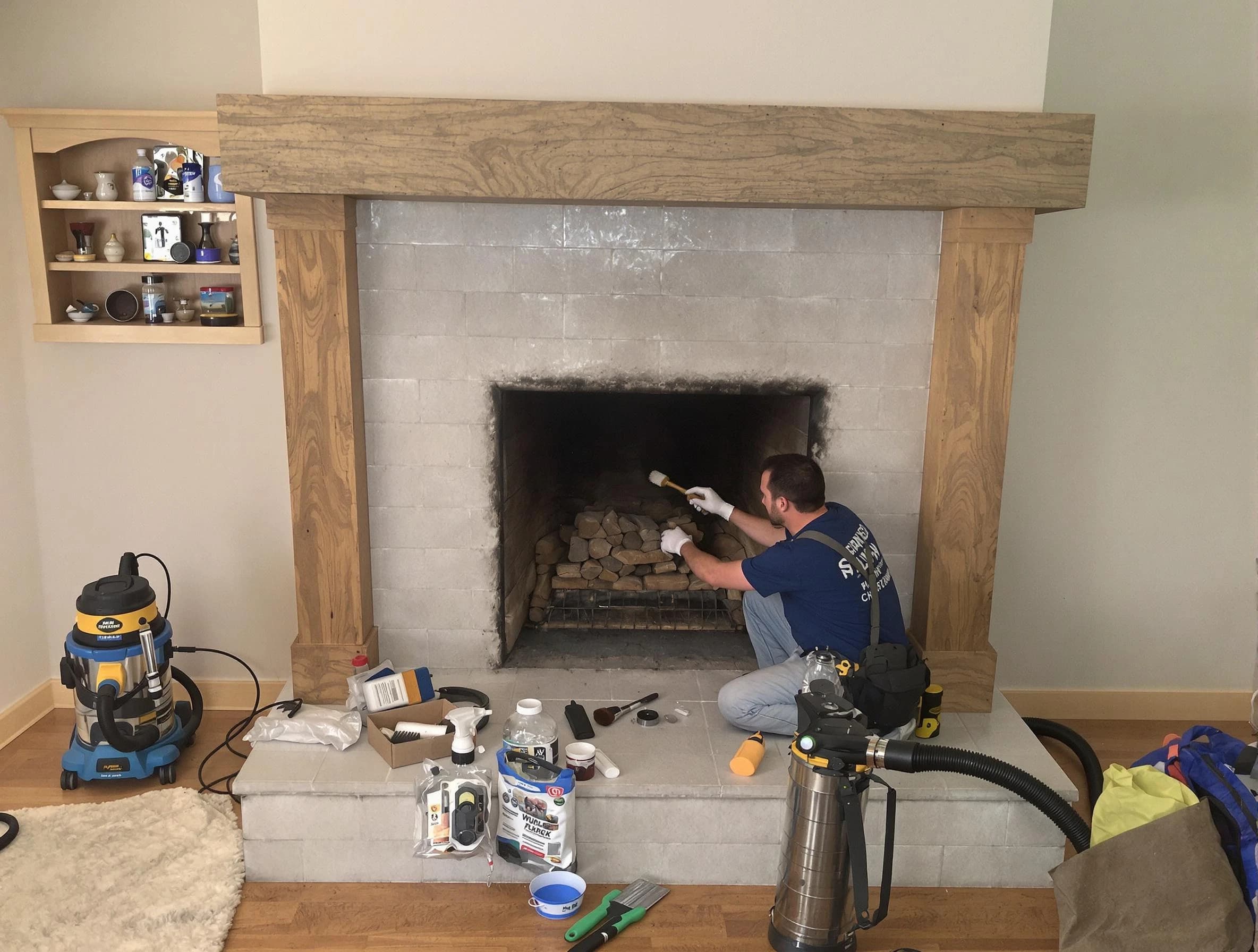 Detailed creosote removal process by Oak Hill Chimney Sweep in Oak Hill, TN