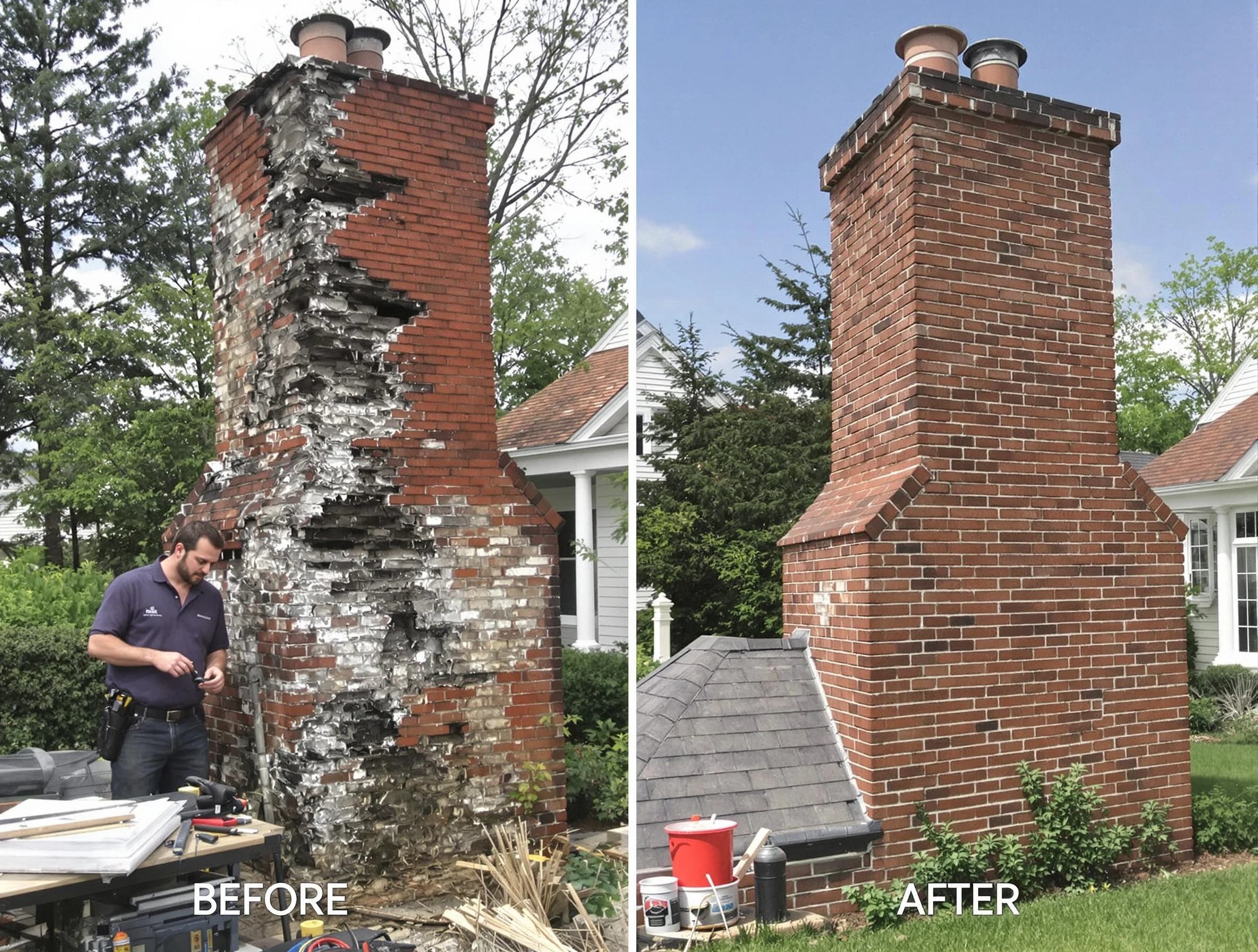 Oak Hill Chimney Sweep performing a full chimney restoration in Oak Hill, TN