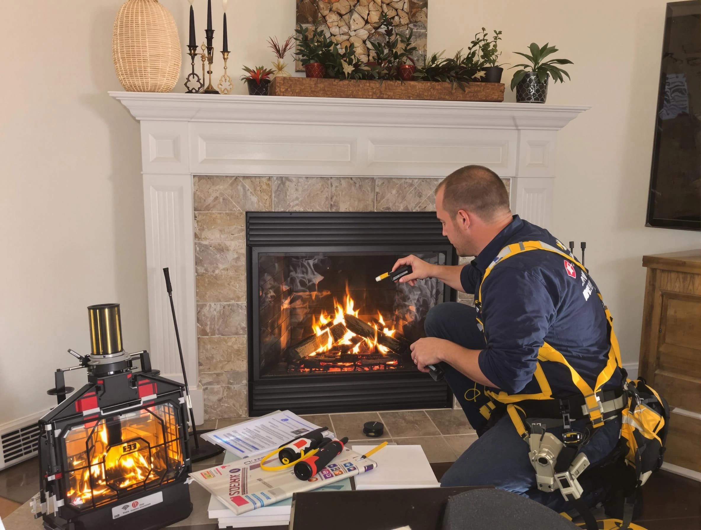 Safety-focused fireplace inspection by Oak Hill Chimney Sweep in Oak Hill, TN