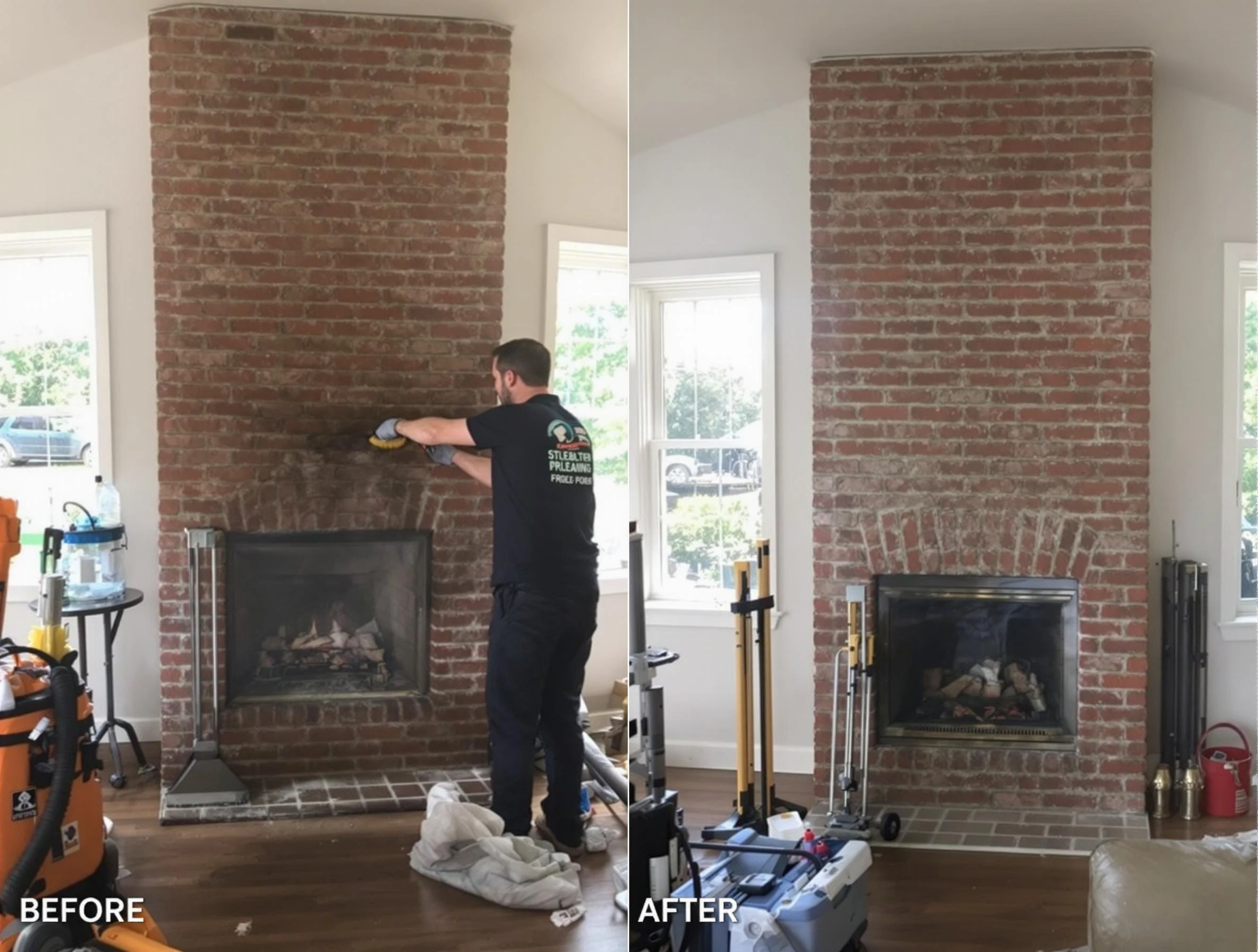Finished chimney sweeping service by Oak Hill Chimney Sweep in Oak Hill, TN