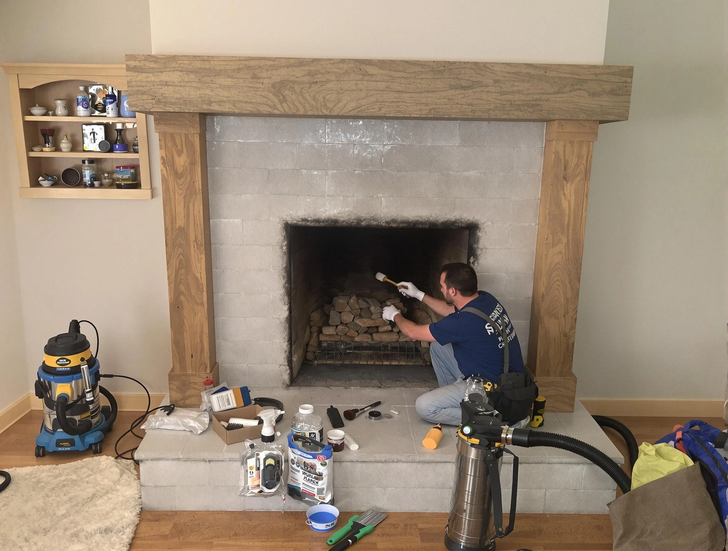 Detailed creosote removal process by Oak Hill Chimney Sweep in Oak Hill, TN