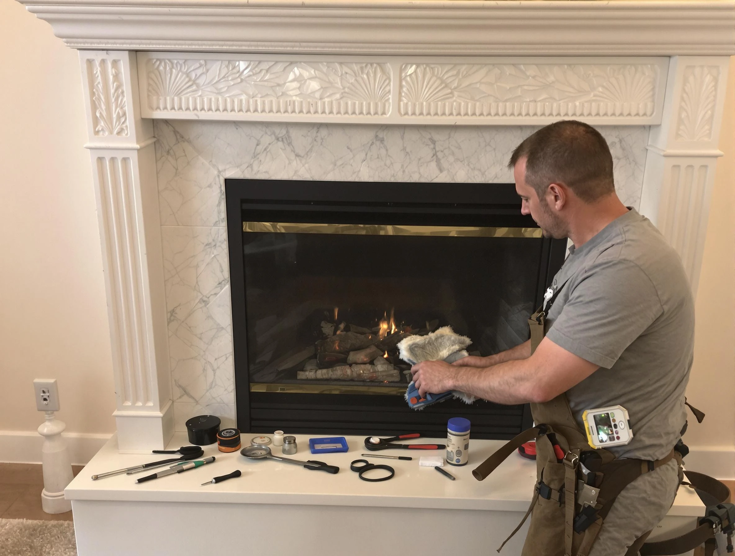 Oak Hill Chimney Sweep performing fireplace maintenance in Oak Hill, TN