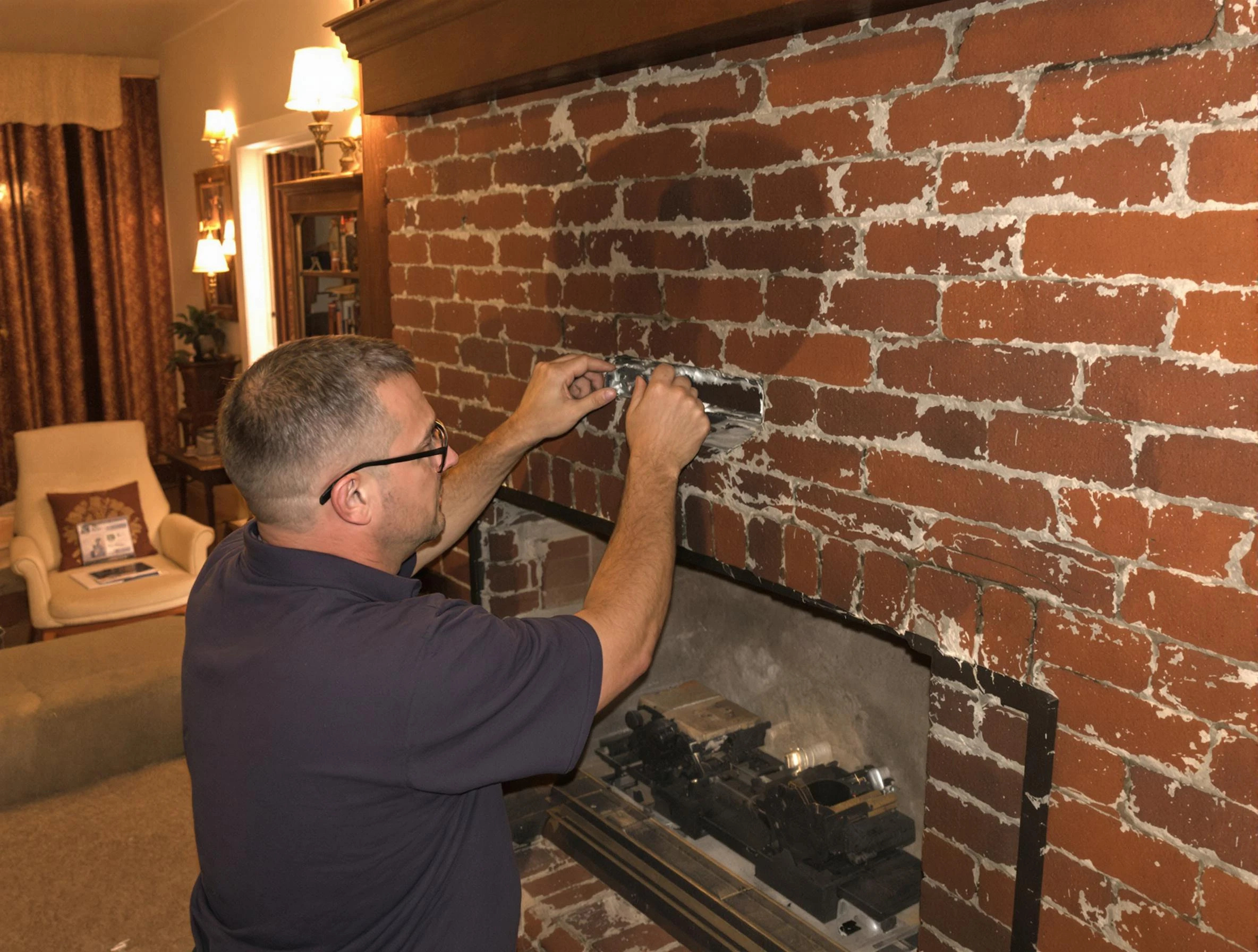 Oak Hill Chimney Sweep expert fixing a fireplace in Oak Hill, TN